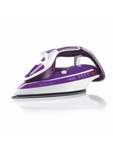 Pro Glider 2600 Plancha vapor-seco Suela de cerámica 2600 W Violeta, Blanco