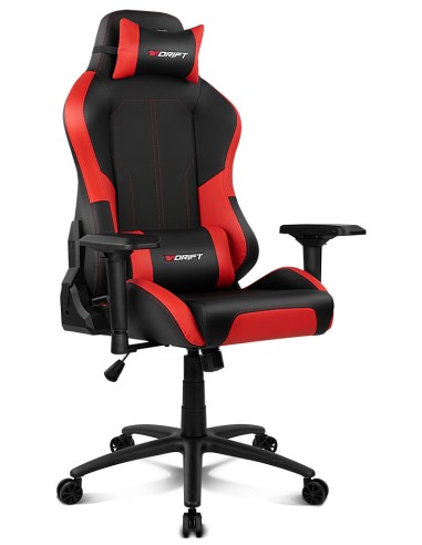 DR250 Silla para videojuegos de PC Asiento acolchado tapizado Negro, Rojo