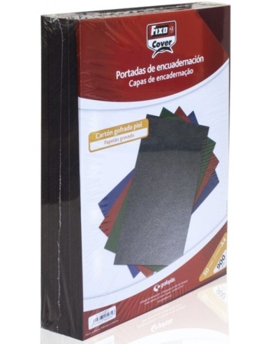 Pack 50 tapa encuadernacion a4 gofrada 900 micras color azul