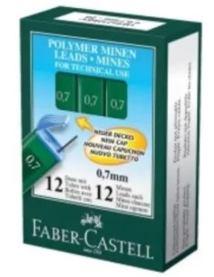 C 12 TUBOS MINAS 07MM HB POLYMER FABER CASTELL