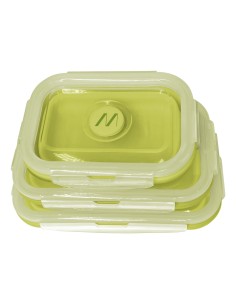 LUNCHBOXSETGN fiambrera Conjunto de fiambrera y bidón reutilizable Plástico, Silicona Verde 3 pieza(s)