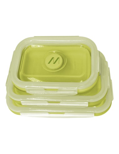 LUNCHBOXSETGN fiambrera Conjunto de fiambrera y bidón reutilizable Plástico, Silicona Verde 3 pieza(s)