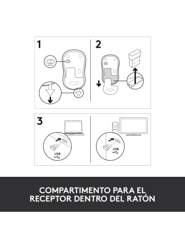 M185 ratón Ambidextro RF inalámbrico Óptico 1000 DPI