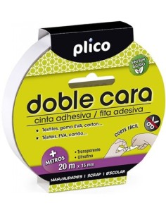 CINTA DOBLE CARA ADHESIVA 15MMX20M