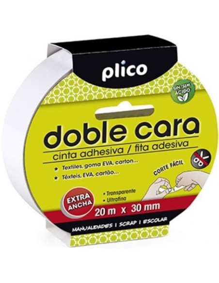 CINTA DOBLE CARA ADHESIVA 30MMX20M
