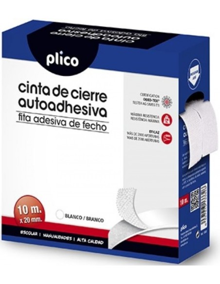 CREMALLERA TEXTIL AUTOADHESIVA 20MMX10M COLOR BLANCO