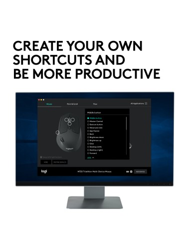 M720 ratón mano derecha RF Wireless + Bluetooth Óptico 1000 DPI