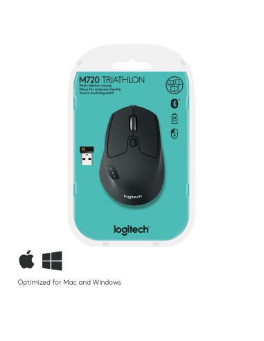 M720 ratón mano derecha RF Wireless + Bluetooth Óptico 1000 DPI