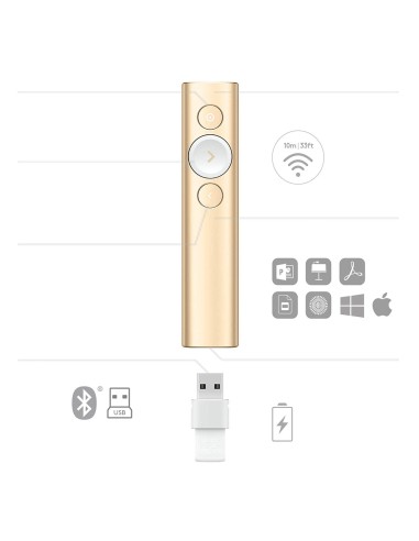 Spotlight apuntador inalámbricos Bluetooth/RF Oro