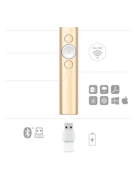 Spotlight apuntador inalámbricos Bluetooth/RF Oro Spotlight apuntador inalámbricos Bluetooth/RF Oro