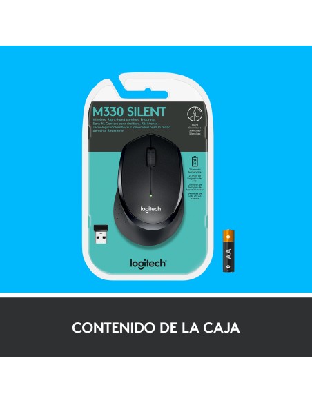 M330 Silent Plus ratón mano derecha RF inalámbrico Mecánico 1000 DPI M330 Silent Plus ratón mano derecha RF inalámbrico Mecánico 1000 DPI