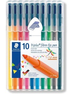 Estuche 10 rotuladores triplus 323 colores surtidos