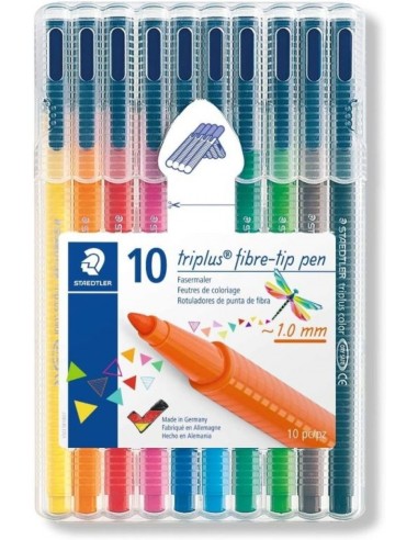 Estuche 10 rotuladores triplus 323 colores surtidos