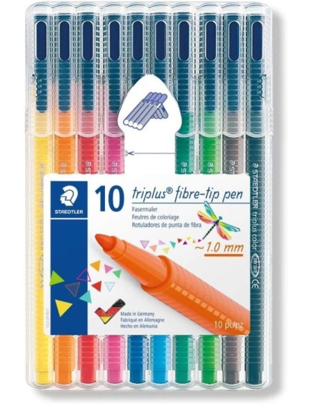Estuche 10 rotuladores triplus 323 colores surtidos