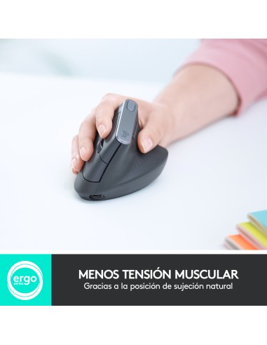 MX Vertical ratón mano derecha RF Wireless + Bluetooth Óptico 4000 DPI