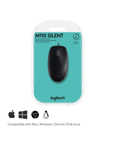 B110 Silent ratón Ambidextro USB tipo A Óptico 1000 DPI