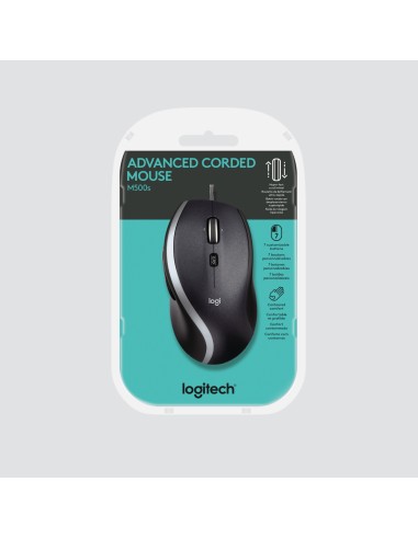 Corded Mouse M500S ratón mano derecha USB tipo A Óptico 4000 DPI