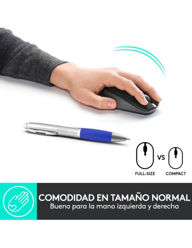 M190 ratón Ambidextro RF inalámbrico Óptico 1000 DPI