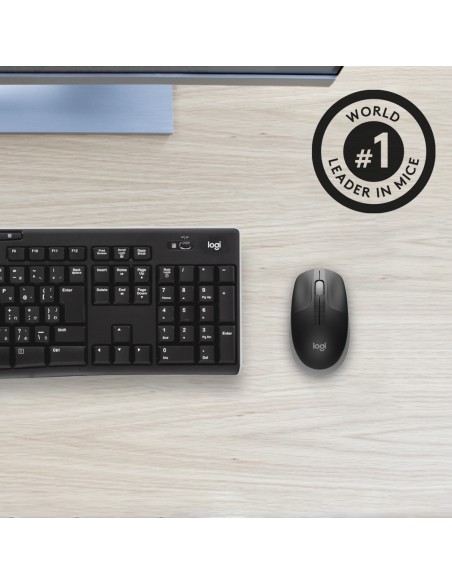 M190 ratón Ambidextro RF inalámbrico Óptico 1000 DPI