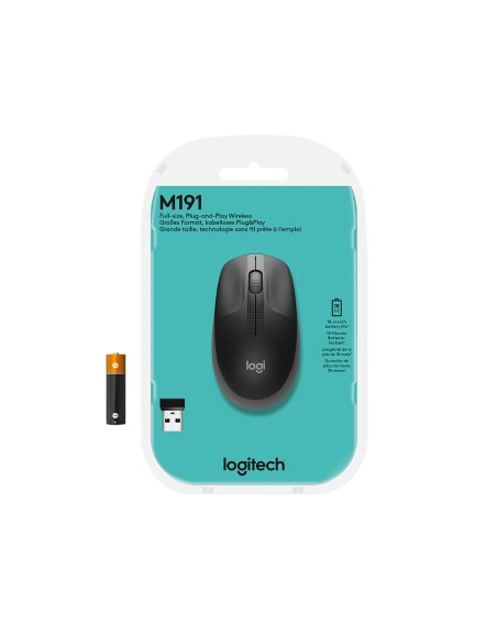 M190 ratón Ambidextro RF inalámbrico Óptico 1000 DPI