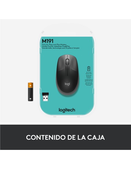 M190 ratón Ambidextro RF inalámbrico Óptico 1000 DPI