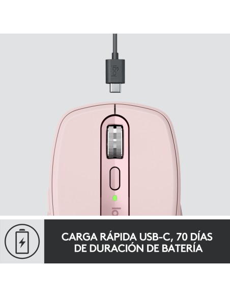 MX Anywhere 3 ratón mano derecha RF Wireless + Bluetooth Laser 4000 DPI