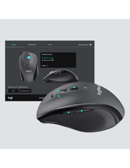 Customizable Mouse M705 ratón mano derecha RF inalámbrico Óptico 1000 DPI Customizable Mouse M705 ratón mano derecha RF inalámbrico Óptico 1000 DPI