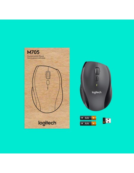 Customizable Mouse M705 ratón mano derecha RF inalámbrico Óptico 1000 DPI Customizable Mouse M705 ratón mano derecha RF inalámbrico Óptico 1000 DPI