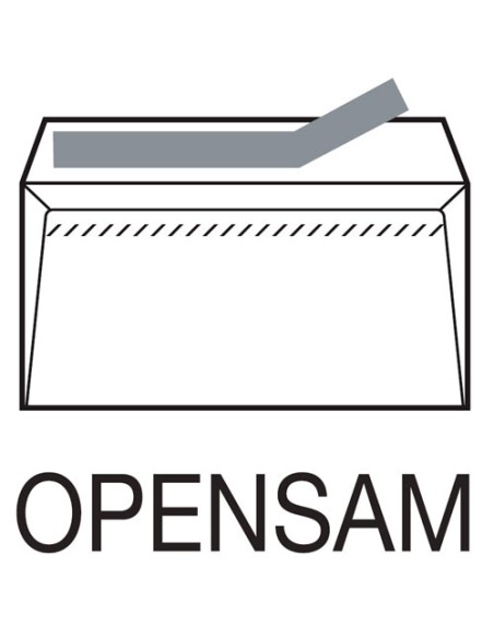 CAJA 250 BOLSAS FOLIO PROLONGADO (260X360) OFFSET BLANCO 100 GRS. OPENSAM AUTOADHESIVO CON TIRA DE SILICONA SAM 149005