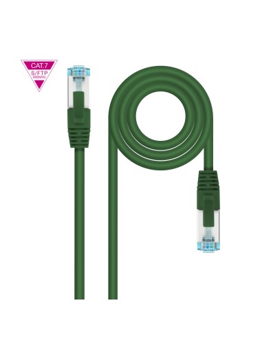 Cable de Red Cat.7 600MHZ LSZH SFTP PIMF AWG26, Verde, 50 cm