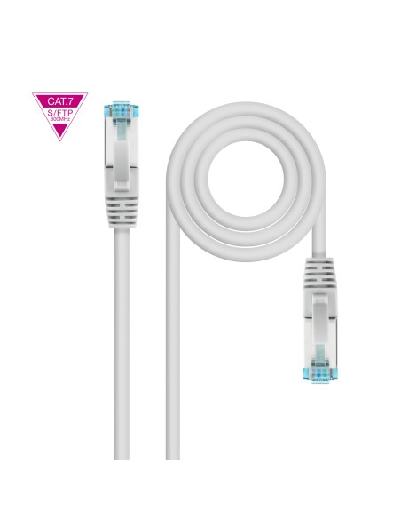 Cable de Red Latiguillo Cat.7 600MHZ LSZH SFTP PIMF AWG26, Gris, 25 cm