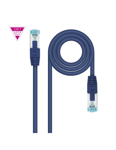 Cable de Red Cat.7 600MHZ LSZH SFTP PIMF AWG26, Azul, 30 cm