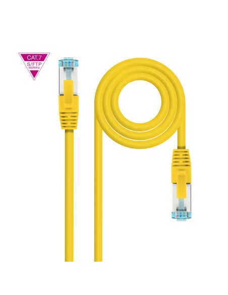 Cable de Red Cat.7 600MHZ LSZH SFTP PIMF AWG26, Amarillo, 30 cm