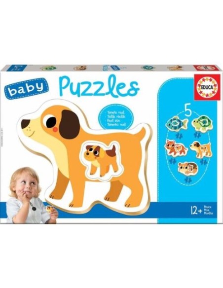 BABY PUZZLE ANIMALES DE MADERA 5 PIEZAS