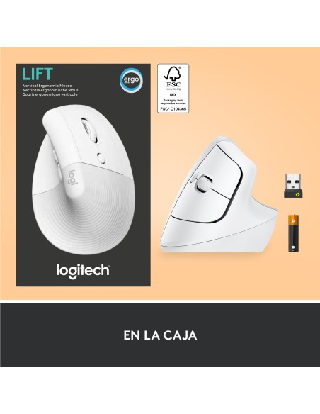 Lift ratón mano derecha RF Wireless + Bluetooth Óptico 4000 DPI Lift ratón mano derecha RF Wireless + Bluetooth Óptico 4000 DPI