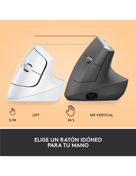 Lift ratón mano derecha RF Wireless + Bluetooth Óptico 4000 DPI Lift ratón mano derecha RF Wireless + Bluetooth Óptico 4000 DPI