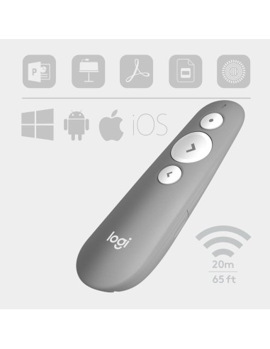 R500 apuntador inalámbricos Bluetooth/RF Gris