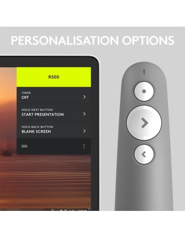 R500 apuntador inalámbricos Bluetooth/RF Gris