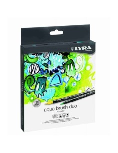 Estuche 24 rotuladores acuarelables lyra aqua brush duo colores surtidos