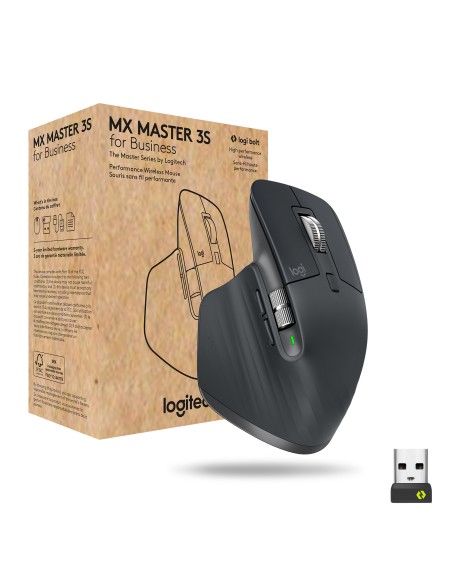 MX Master 3s for Business ratón mano derecha RF Wireless + Bluetooth Laser 8000 DPI MX Master 3s for Business ratón mano derecha RF Wireless + Bluetooth Laser 8000 DPI