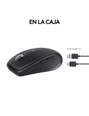 MX Anywhere 3S ratón mano derecha RF Wireless + Bluetooth Laser 8000 DPI