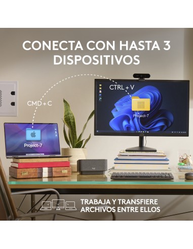 MX Anywhere 3S ratón mano derecha RF Wireless + Bluetooth Laser 8000 DPI