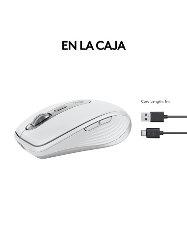 MX Anywhere 3S ratón mano derecha RF Wireless + Bluetooth Laser 8000 DPI