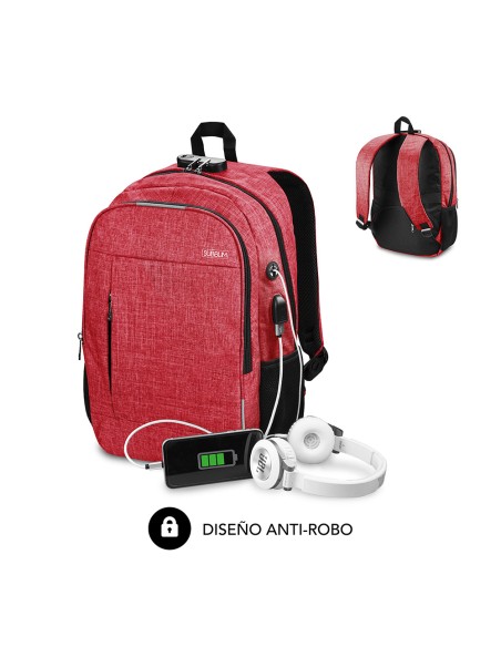 Mochila para Portátil Urban Lock Backpack 16" Red