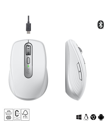MX Anywhere 3S ratón mano derecha RF Wireless + Bluetooth Laser 8000 DPI