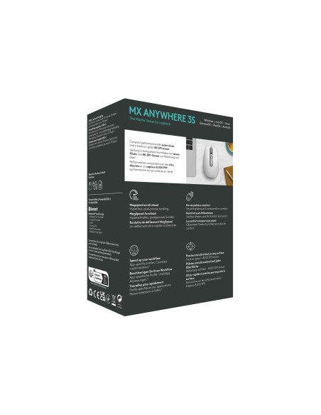MX Anywhere 3S ratón mano derecha RF Wireless + Bluetooth Laser 8000 DPI MX Anywhere 3S ratón mano derecha RF Wireless + Bluetooth Laser 8000 DPI