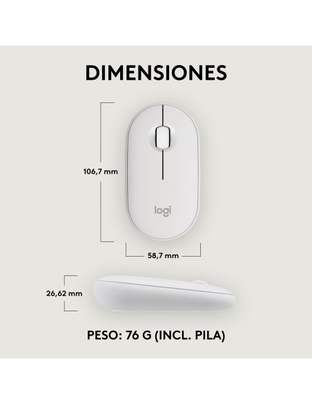 Pebble 2 M350s ratón Ambidextro RF Wireless + Bluetooth Óptico 4000 DPI Pebble 2 M350s ratón Ambidextro RF Wireless + Bluetooth Óptico 4000 DPI