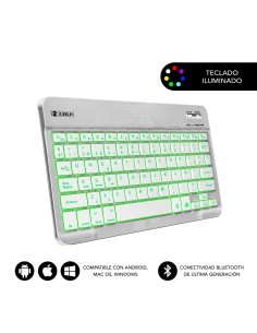 Teclado Retroiluminado Bluetooth Smart Backlit BT Keyboard Silver