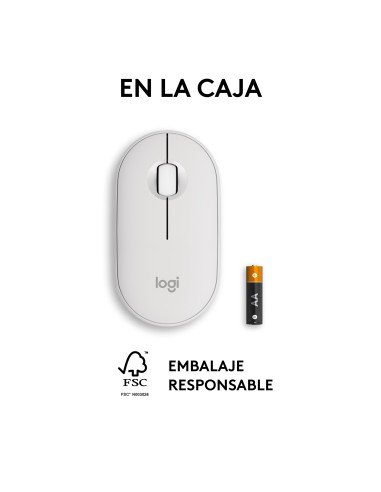 Pebble 2 M350s ratón Ambidextro RF Wireless + Bluetooth Óptico 4000 DPI