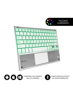 Teclado Bluetooth Smart Backlit BT Keyboard Touchpad Silver